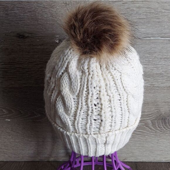 Women's San Francisco Giants '47 Cream Meeko Cuffed Knit Hat with Pom - Picture 4 of 5
